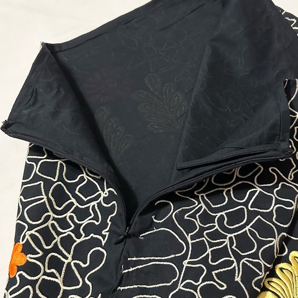 PSNY By Saman Petite Embroid Skirt, Fully Lined, Side-Zip, Black Multicolor- 12P - Picture 8 of 16